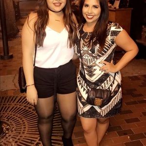 New Years Cocktail dress Black and Gold